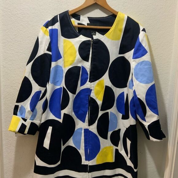 Tribal tunic trench jacket multicolored Size 14 - Picture 1 of 10